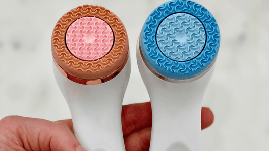 LumiSpa IO in Rose Gold and Classic Blue